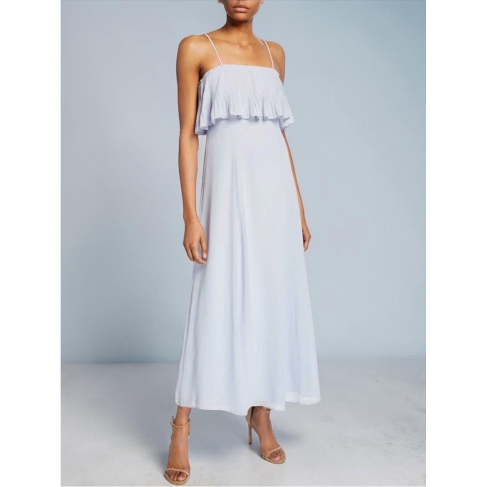 NWT Club Monaco Queelyie Dress Purple Violet Pleated‎ Ruffle Maxi Gown, Size 12